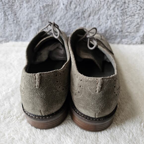 NEW Clarks Men's Paulson Leather Suede Wingtip Oxfords Size 12M Gray Lace Up - Picture 3 of 8